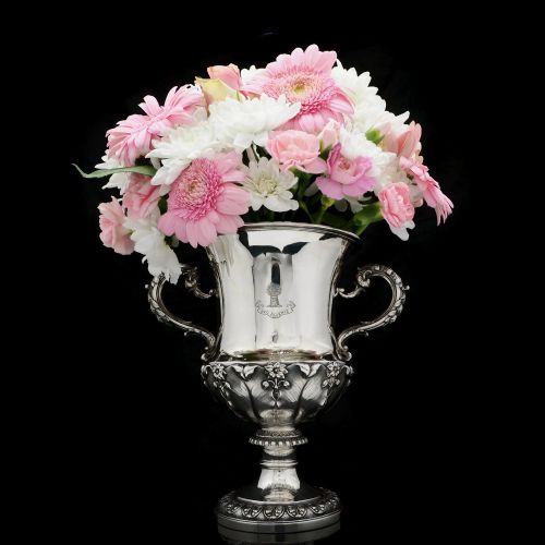 A Magnificent Solid Silver Georgian Two Handled Cup / Trophy in Campagna Form - Barnard 1829