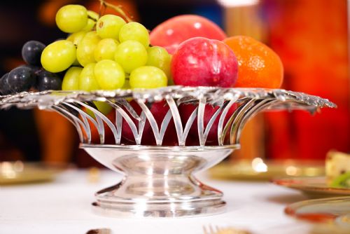 fig 5. A Rare Antique Georgian Solid Silver Tazza Bowl with Cast Harvest Decorations - Charles Reily & George Storer 1835