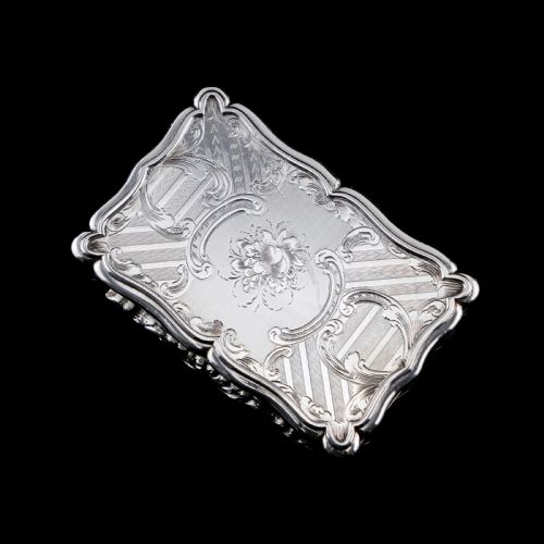 fig 4. A Large Victorian Solid Silver Snuff Box with Cast Border - Edward Smith 1847