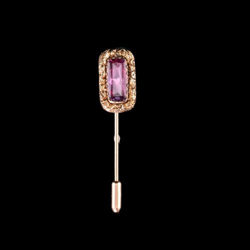 fig 1. Antique Georgian 15ct Gold Amethyst Stick Pin/Tie Pin/Brooch - c.1810