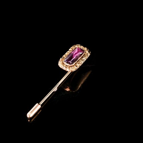 fig 5. Antique Georgian 15ct Gold Amethyst Stick Pin/Tie Pin/Brooch - c.1810