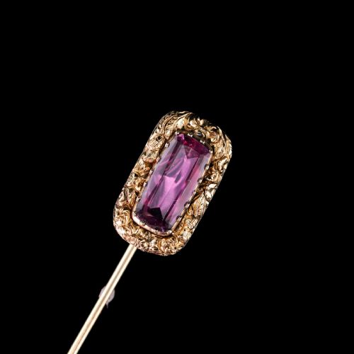 fig 7. Antique Georgian 15ct Gold Amethyst Stick Pin/Tie Pin/Brooch - c.1810