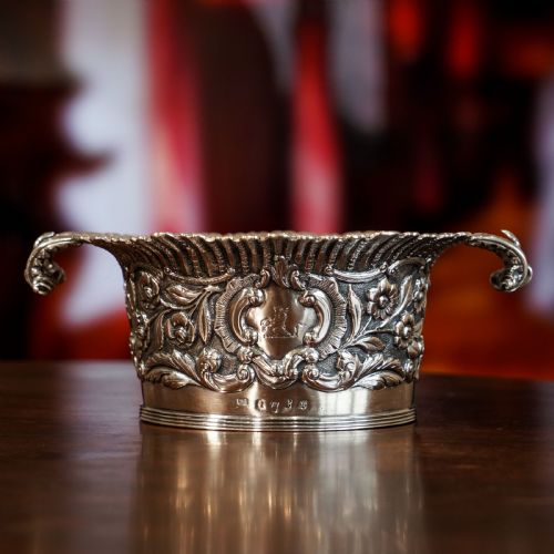 fig 9. Antique Georgian Solid Silver Irish Bowl with Gorgeous Irish Chasing - Robert W Smith 1832