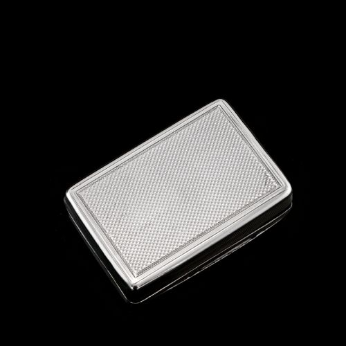 fig 4. Antique Georgian Silver Snuff Box with Floral Border - Thomas Wilkes Barker 1824