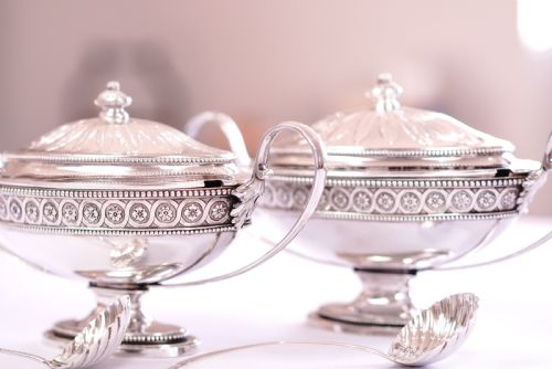 fig 1. Antique Georgian Solid Sterling Silver Tureens Neoclassical Style - Benjamin Laver 1782