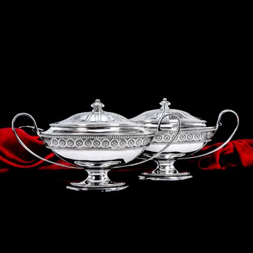 fig 4. Antique Georgian Sterling Silver Tureens - Neoclassical 1782