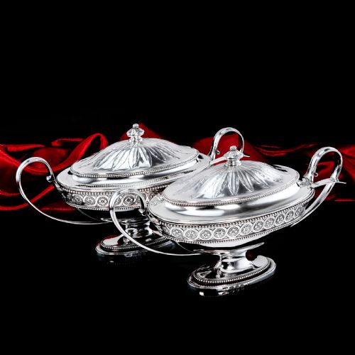 fig 5. Antique Georgian Sterling Silver Tureens - Neoclassical 1782