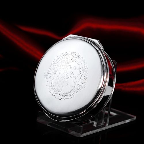 Antique Georgian Silver Tobacco Box / Snuff Box with Coat of Arms - James Phipps I C.1770s