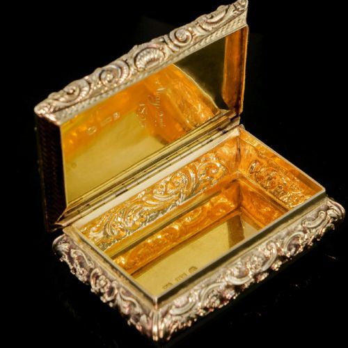 fig 9. Antique Silver Gilt Table Snuff Box - Yapp & Woodward 1847