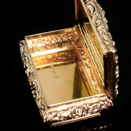 fig 10. Antique Silver Gilt Table Snuff Box - Yapp & Woodward 1847