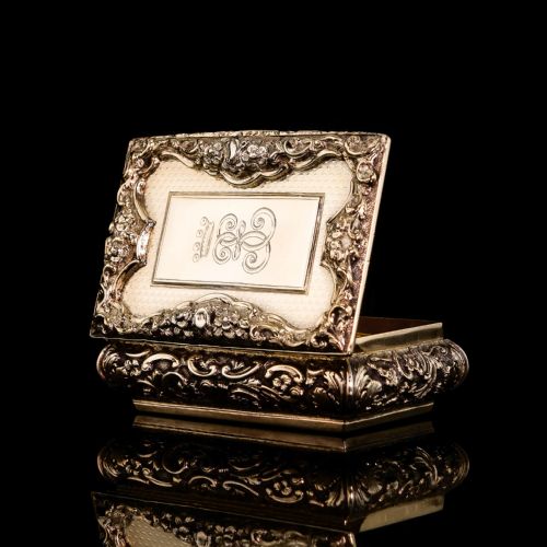 fig 11. Antique Silver Gilt Table Snuff Box - Yapp & Woodward 1847