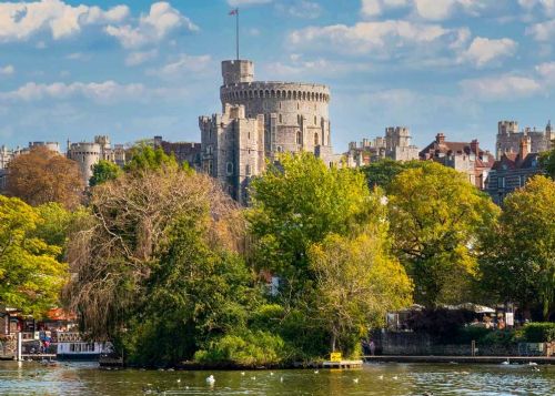 fig 1. Antique Solid Sterling Silver 'Castle Top' Dish/Pin Tray, Windsor Castle - Taylor & Perry 1843