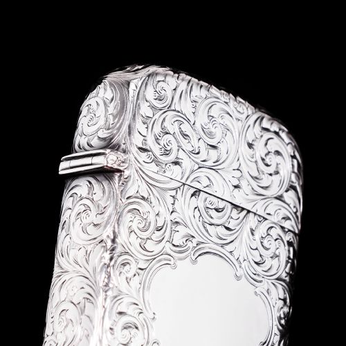 fig 2. Antique Victorian Solid Silver Cigar Cheroot Case - Nathaniel Mills 1853