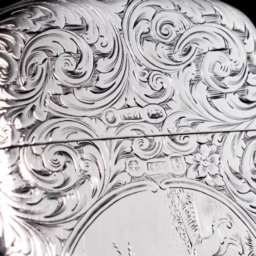 fig 3. Antique Victorian Solid Silver Cigar Cheroot Case - Nathaniel Mills 1853