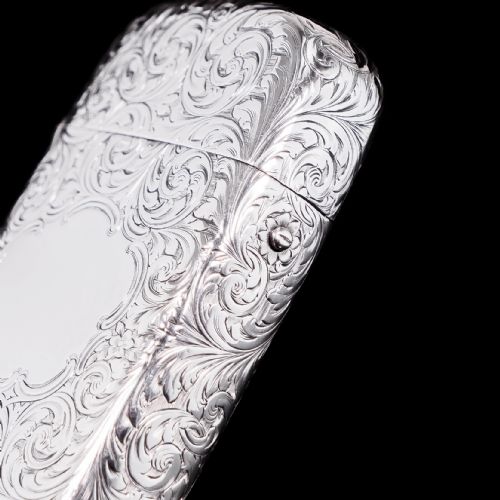 fig 4. Antique Victorian Solid Silver Cigar Cheroot Case - Nathaniel Mills 1853