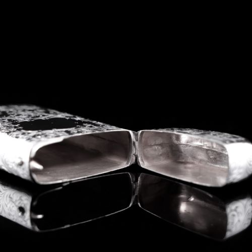 fig 7. Antique Victorian Solid Silver Cigar Cheroot Case - Nathaniel Mills 1853