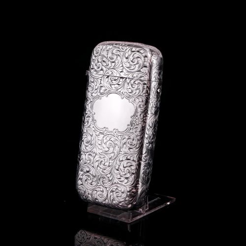 fig 9. Antique Victorian Solid Silver Cigar Cheroot Case - Nathaniel Mills 1853