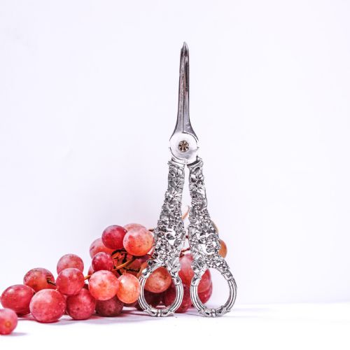 fig 5. Magnificent Antique Georgian Solid Silver Grape Scissors/Shears with Figural Bacchanalia Masks - London c.1830