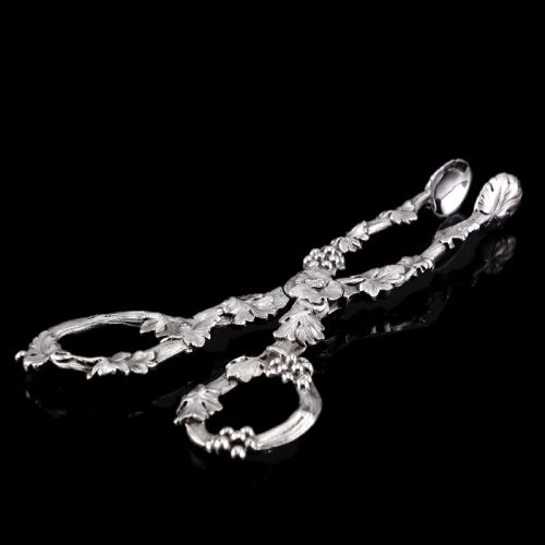 fig 1. An Immaculate Georgian Solid Silver Sugar Tongs/Tea Tongs Naturalistic Style - 1836
