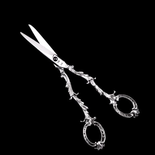 fig 5. Antique Victorian Solid Silver Scissors/Grape Shears Cast Acanthus Design - Francis Higgins 1846