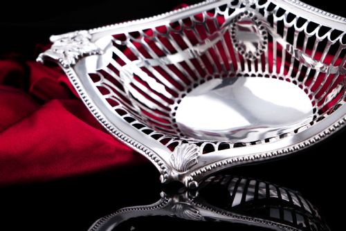 fig 2. Antique Victorian Solid Silver Bowl/Basket in Neoclassical Style - William Hutton & Sons 1899