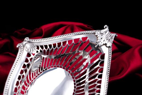 fig 3. Antique Victorian Solid Silver Bowl/Basket in Neoclassical Style - William Hutton & Sons 1899