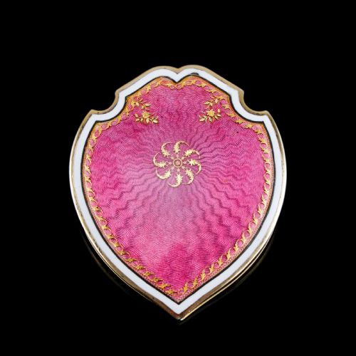 fig 8. Antique French Solid Silver Gilt Pink Enamel Guilloche Large Paper Clip - c.1880