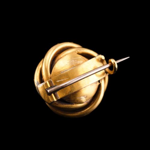 fig 7. Antique Victorian 18ct Gold Star Blue Enamel Pearl Brooch Pin - c.1880