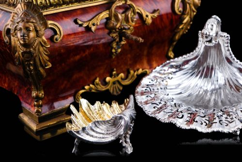 fig 3. Antique Victorian Solid Silver Salt/Butter Dish, Cast Shell Giant Clam Design - Stephen Smith 1876