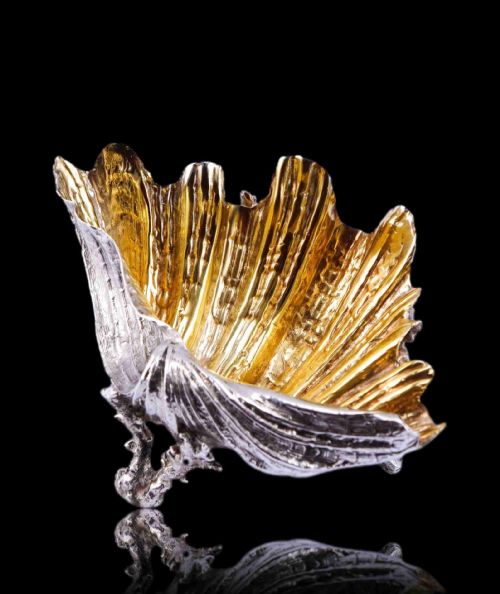 Antique Victorian Solid Silver Salt/butter Dish, Cast Shell Giant Clam Design - Stephen Smith 1876