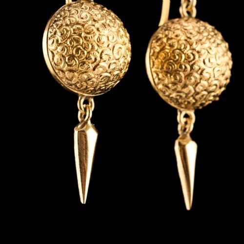 fig 10. Antique Victorian 18ct Gold Earrings Etruscan Style - c.1880