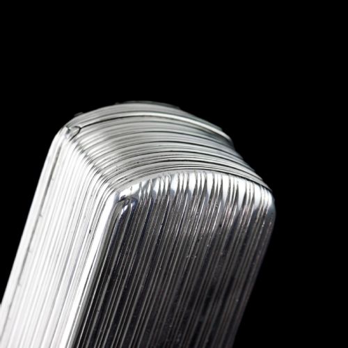 fig 3. Antique Georgian Solid Silver Snuff Box Oblong Shape with Reeded Lines - Charles Rawlings 1818