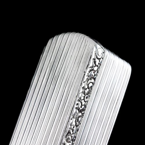 fig 6. Antique Georgian Solid Silver Snuff Box Oblong Shape with Reeded Lines - Charles Rawlings 1818