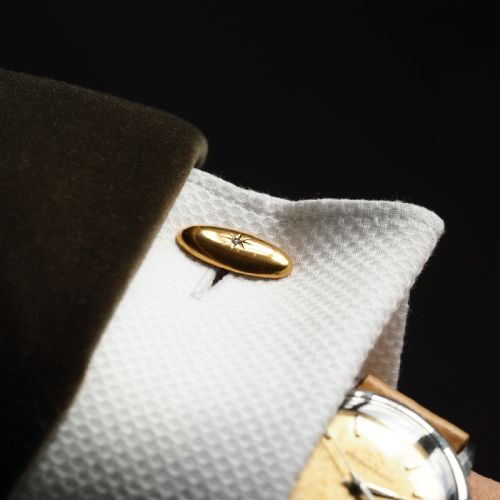 fig 6. Antique Victorian 14ct Gold Cufflinks with Rose Cut Diamond - c.1890