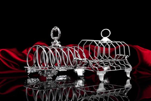 fig 6. Antique Georgian Solid Sterling Silver Toast Rack Regency Style - London 1827