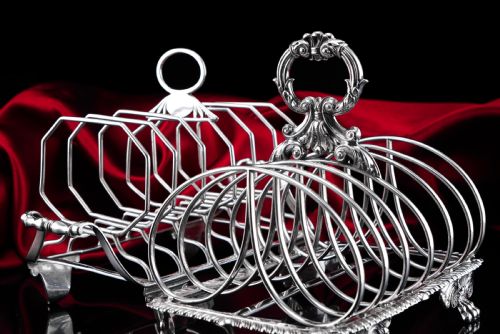 fig 8. Antique Georgian Solid Sterling Silver Toast Rack Regency Style - London 1827