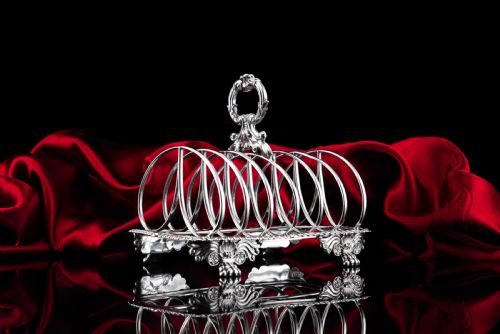 fig 9. Antique Georgian Solid Sterling Silver Toast Rack Regency Style - London 1827