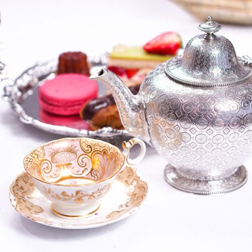 fig 7. Antique Victorian Solid Silver Teapot with Rare Dotted Pattern - Barnards 1863