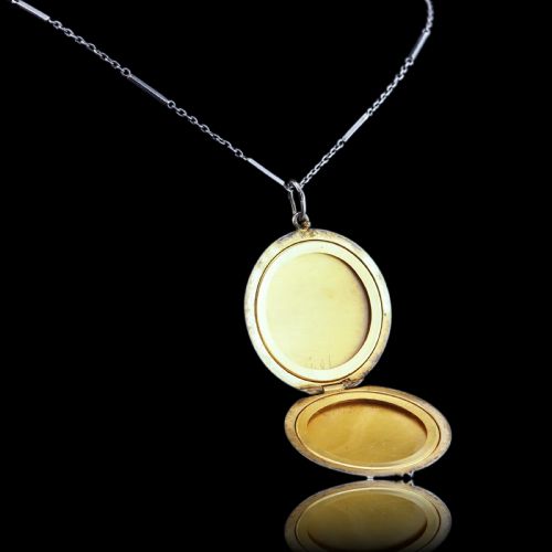 fig 4. Antique Norwegian Blue Guilloche Enamel Pendant Necklace with Locket - Marius Hammer c.1900