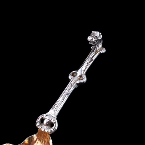 fig 3. Antique Victorian Sterling Silver Sugar Spoon Oyster Shell Design - George Fox 1867