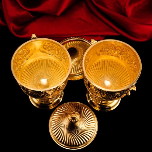 fig 3. Antique Solid Silver Gilt Vase/Urn Pair with Figural Roman Classical Influences - George Nathan & Ridley Hayes 1910