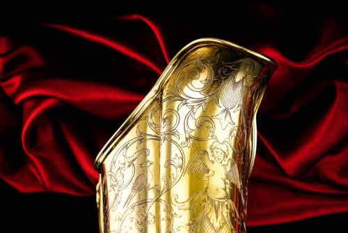 fig 4. Magnificent Antique Victorian Solid Silver Gilt Ewer/Pitcher with Figural Engravings - Robert Garrard 1841
