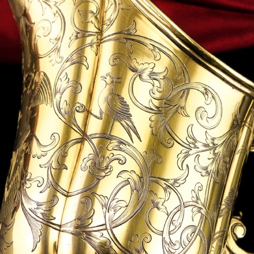 fig 7. Magnificent Antique Victorian Solid Silver Gilt Ewer/Pitcher with Figural Engravings - Robert Garrard 1841