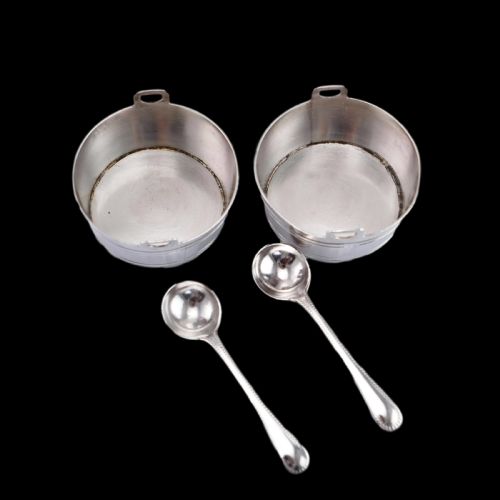 ANTIQUE VICTORIAN SOLID SILVER SALT CELLAR NOVELTY PAILBASKET DESIGN WILSON DAVIS 1870 - ADDITIONAL PHOTO 6
