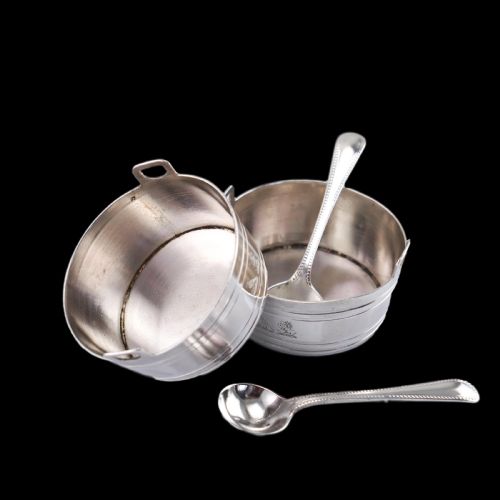ANTIQUE VICTORIAN SOLID SILVER SALT CELLAR NOVELTY PAILBASKET DESIGN WILSON DAVIS 1870 - ADDITIONAL PHOTO 10