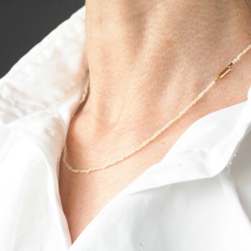 fig 2. Antique Georgian Natural Seed Pearl Necklace 9ct Gold - c.1800