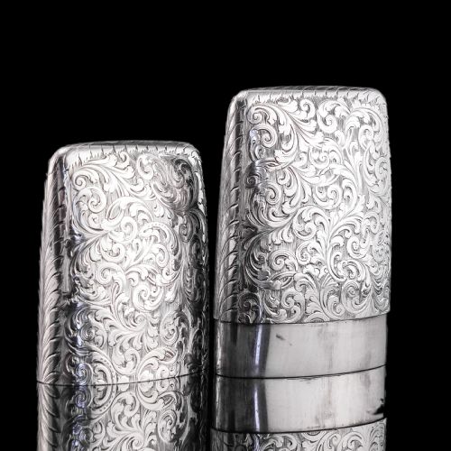 ANTIQUE VICTORIAN SOLID STERLING SILVER CIGAR CHEROOT CASE NATHANIEL MILLS 1842 - ADDITIONAL PHOTO 3