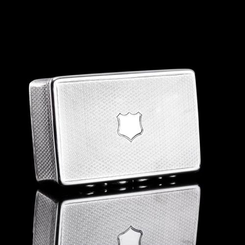 fig 7. Antique Solid Silver Georgian Snuff Box with Ornate Acanthus Thumbpiece - London 1837