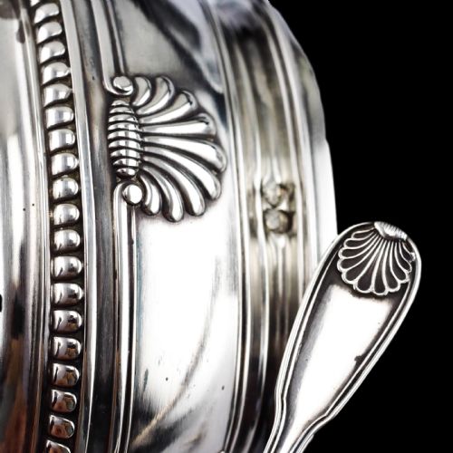 fig 1. Antique French Solid Silver Salt Cellar Pair - Louis Coignet c.1890