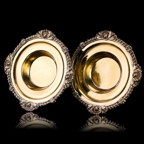 Magnificent Antique Georgian Solid Silver Gilt Dish/salt Pair - Barnard 1814